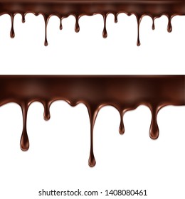 chocolate streams isolated on white