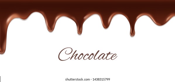 chocolate streams isolated on white