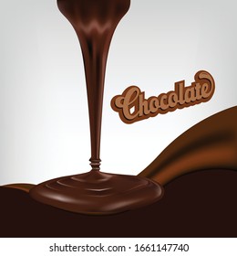 chocolate streams isolated on a white background