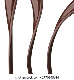 Chocolate streams isolated on a white background. Vector illustration