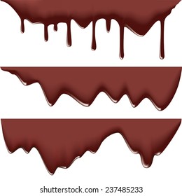 Chocolate streams isolated on white background. Vector illustration