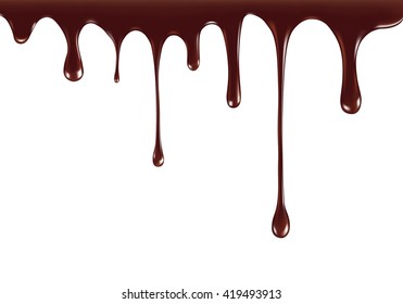 chocolate streams isolated on white