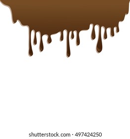Chocolate streams isolated on white