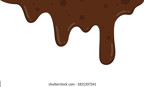 El chocolate se estira sobre fondo blanco. Vector de fondo de chocolate.
