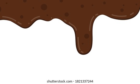 El chocolate se estira sobre fondo blanco. Vector de fondo de chocolate.