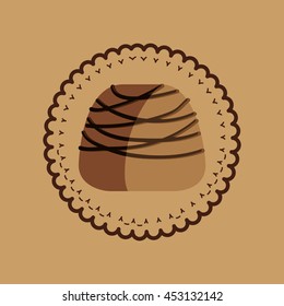 chocolate sugar desert   isolated, vector illustration eps10