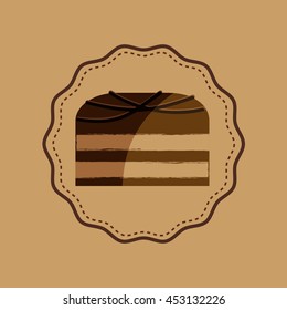 chocolate sugar desert   isolated, vector illustration eps10