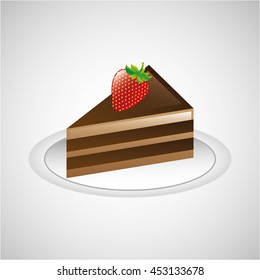 chocolate sugar desert   isolated, vector illustration eps10