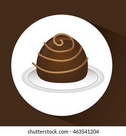 chocolate sugar desert   isolated, vector illustration eps10