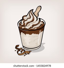 chocolate sundae ice cream vector design