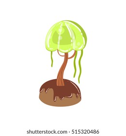 Chocolate Swamp Tree With Jelly Crown Fantasy Candy Land Sweet Landscape Element