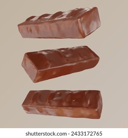 chocolate sweet 3d render bar food dessert