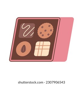 caja dulce de chocolate. ilustración vectorial simple.