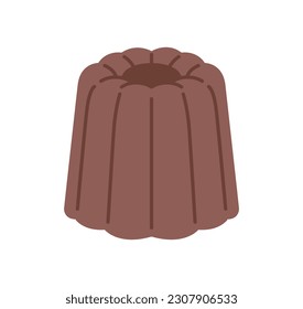 comida dulce de chocolate. canelé. ilustración vectorial simple.