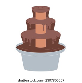 Fuente de chocolate dulce. ilustración vectorial simple.