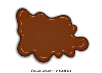 Chocolate sweet splash. chocolate liquid blot isolated white background. Abstract shape dessert spot. 3D realistic design element. Food decoration. Milk, dark chocolate splashing Vector illustration