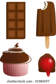Chocolate Sweets - vector illustrations