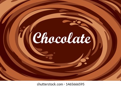 Chocolate swirl background. Vector Illustration