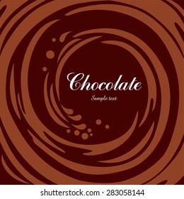 Chocolate swirl background. Vector Illustration