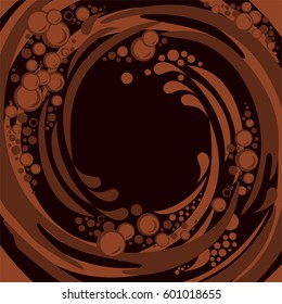 Chocolate swirl background. Vector Illustration