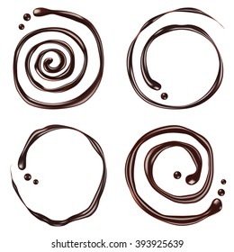 Chocolate Swirl, Isolated On White Background. Vector Illustration