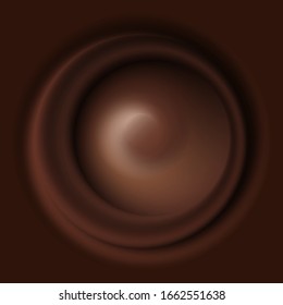 Giro de chocolate, flujo de ondas. salpicadura líquida. Fondo del vector abstracto. 
