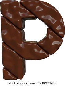 Chocolate symbol made from diagonal bars. letter p