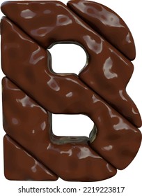 Chocolate Symbol Made From Diagonal Bars. Letter B