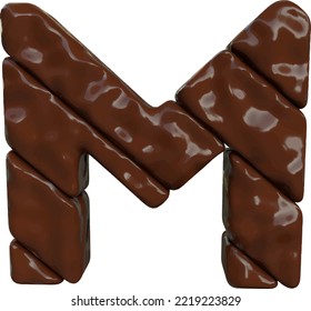 Chocolate Symbol Made From Diagonal Bars. Letter M