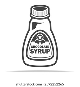 Chocolate syrup bottle outline icon transparent vector isolated