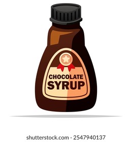 Chocolate syrup bottle vector isolated illustration