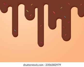 Chocolate syrup dripping ice cream background
