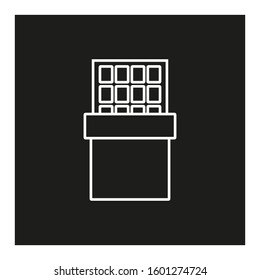 Chocolate tablet icon vector, formed with simple shapes