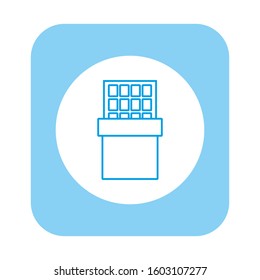 Chocolate tablet icon vector, formed with simple shapes