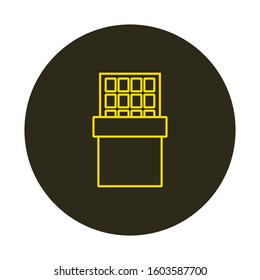 Chocolate tablet icon vector, formed with simple shapes