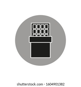 Chocolate tablet icon vector, formed with simple shapes