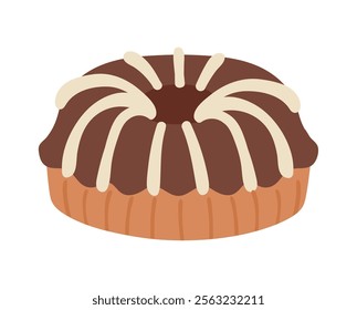 chocolate tart dessert isolated icon