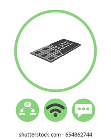 Chocolate, teamwork, wireless and speech bubble vector icon.