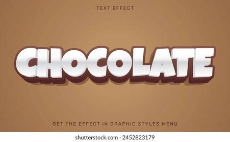 Chocolate text effect template in 3d design