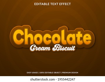 chocolate text effect template with abstract style use for business logo and brand