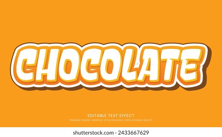 plantilla de efecto de texto de chocolate diseño editable para logotipo y marca de negocios