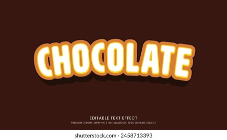 chocolate text effect template editable design for business logo and brand