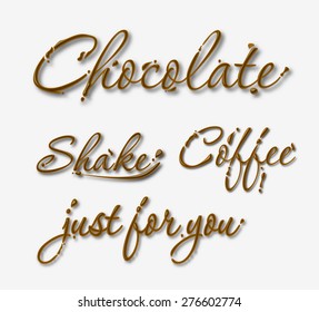 Chocolate text made of chocolate vector design element.