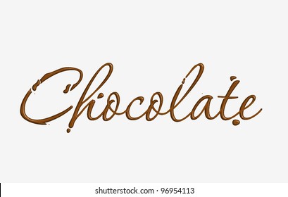 Chocolate text made of chocolate vector design element.