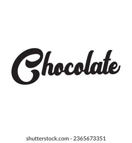 chocolate text on white background.