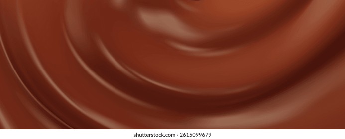 Chocolate texture swirl background. Smooth milk and dark Choco wavy liquid pattern