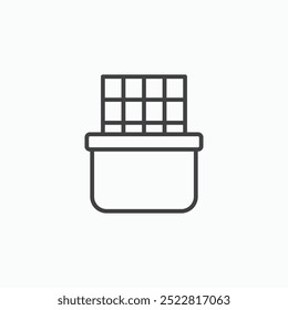 Chocolate thin liner icon isolated
