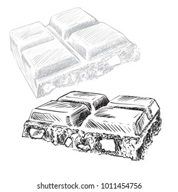chocolate tile engraving pencil vector illustration
