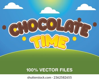 Chocolate Time editable text effect vector with natural background