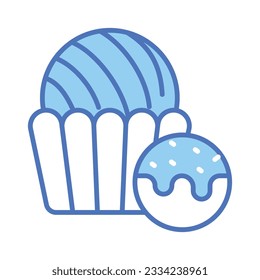 Chocolate truffle cake in modern flat style, premium vector